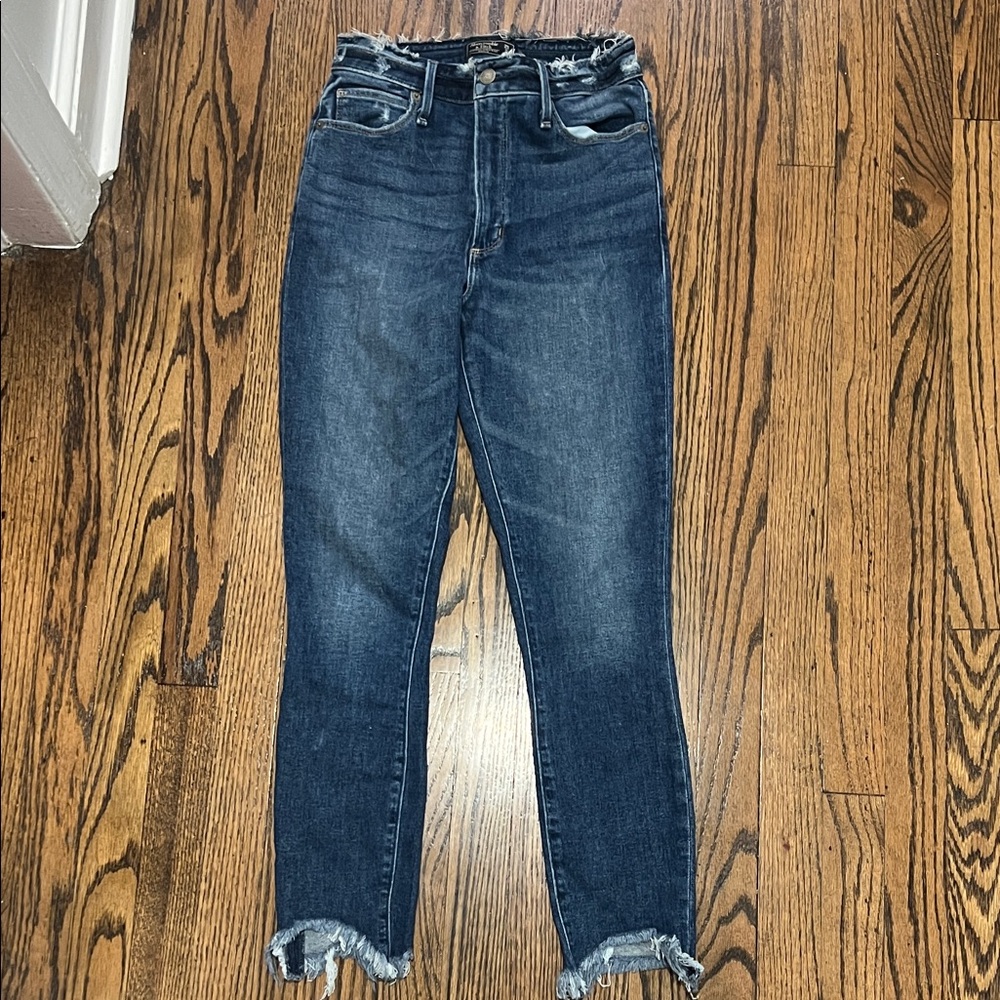 Abercrombie & Fitch Dark Blue Cropped Jeans